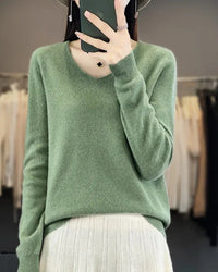 Bianca | Feiner Merino Pullover in Hellgrün
