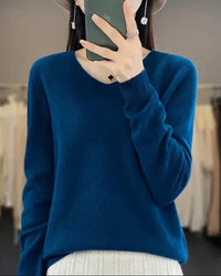 Bianca | Feiner Merino Pullover in Seetangblau