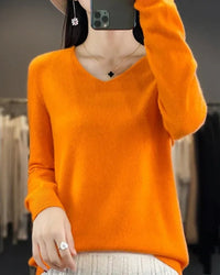 Bianca | Feiner Merino Pullover in Orange