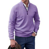 Jeremy - Moderner Herrenpullover mit Zipper in Purple