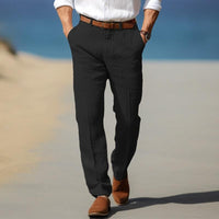 HERRLICHE PREMIUM-LINENHOSE (MIT GÜRTELSCHLAUFEN) in Schwarz