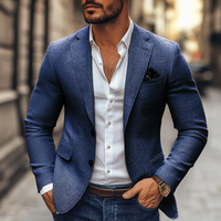 Raffael | Herren Slim Fit Sakko Einknopf Blazer in Blau