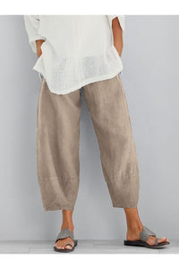 Ragnhild | Damen Weite Hose Knöchellang Lockere Passform in Beige