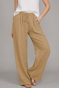 Ragnhild | Weite Hose mit Kordelzugbund in Khaki