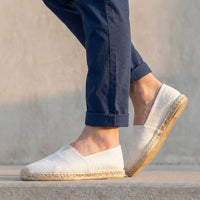 Reimar | Herren Espadrilles Schlupfschuh Jutesohle in Weiß