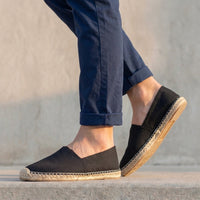 Reimar | Herren Espadrilles Schlupfschuh Jutesohle in Schwarz