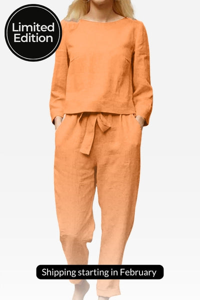 Antje | Zweiteiliges Set aus Leinen-Baumwolle für Frauen