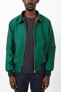 Rex | Herren klassische Harrington Jacke mit Tartan-Futter in Grün