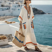 Selma | Elegantes Maxikleid in Blauorange