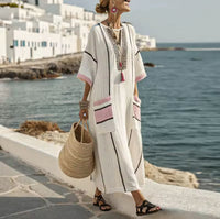 Selma | Elegantes Maxikleid in Braunrosa
