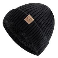 Romy | Damen Gefütterte Retro Strickmütze in Schwarz
