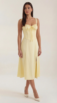 Elvira | Midikleid mit Schnürung in Gelb