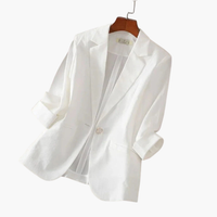 Rosalind | Damen Rosa 3/4 Arm Blazer in Weiß