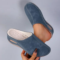 Rosie | Damen Orthopädische Kuschelige Hausschuhe in Blau