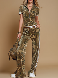 Rosita | Damen Camouflage Trainingsanzug Set in Grün