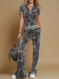 Rosita | Damen Camouflage Trainingsanzug Set in Grau