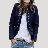 Rowena | Doppelreihige Militärjacke in Marineblau
