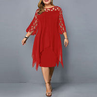 Cathryn - Stilvolles Midikleid für größere Größen in Rot
