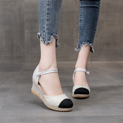 Fudus | Espadrilles Mit Knöchelriemen Und Kontrastierendem Zehenfleck