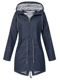 Sabrina | Eleganter wetterfester Regenmantel in Blau