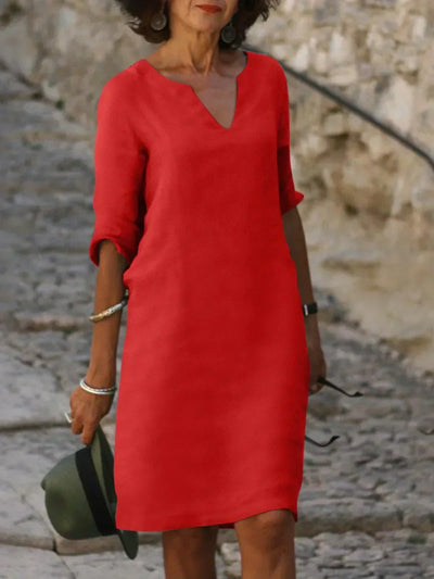 Aurica  - Elegantes Und Feminines Kleid Mit V-Ausschnitt
