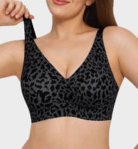 Nora | Seamless Full-Coverage Push-Up BH in Leopard Black