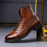 Sebastian | Herren Premium Italienische Echtleder Stiefel in Cognacbraun