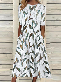 Sela | Florales Küsten-Midikleid in Grün
