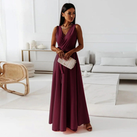 Selma | Elegantes Wickel Maxikleid in Burgunderrot