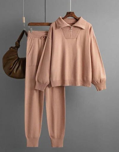 Warmer gestrickter Damen-Trainingsanzug