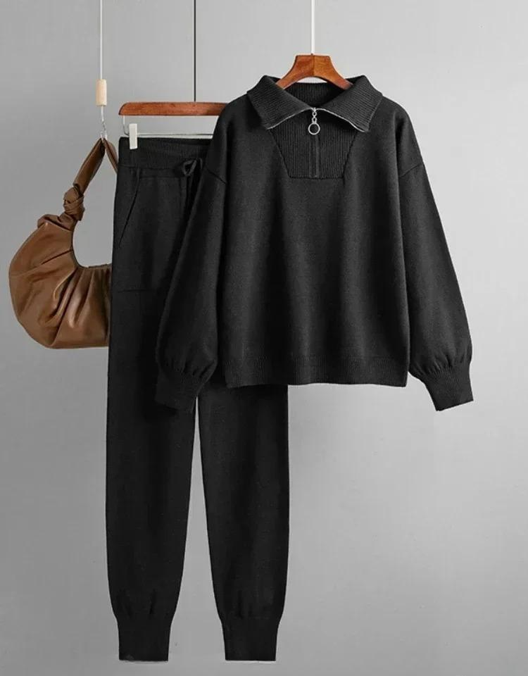 Warmer gestrickter Damen-Trainingsanzug