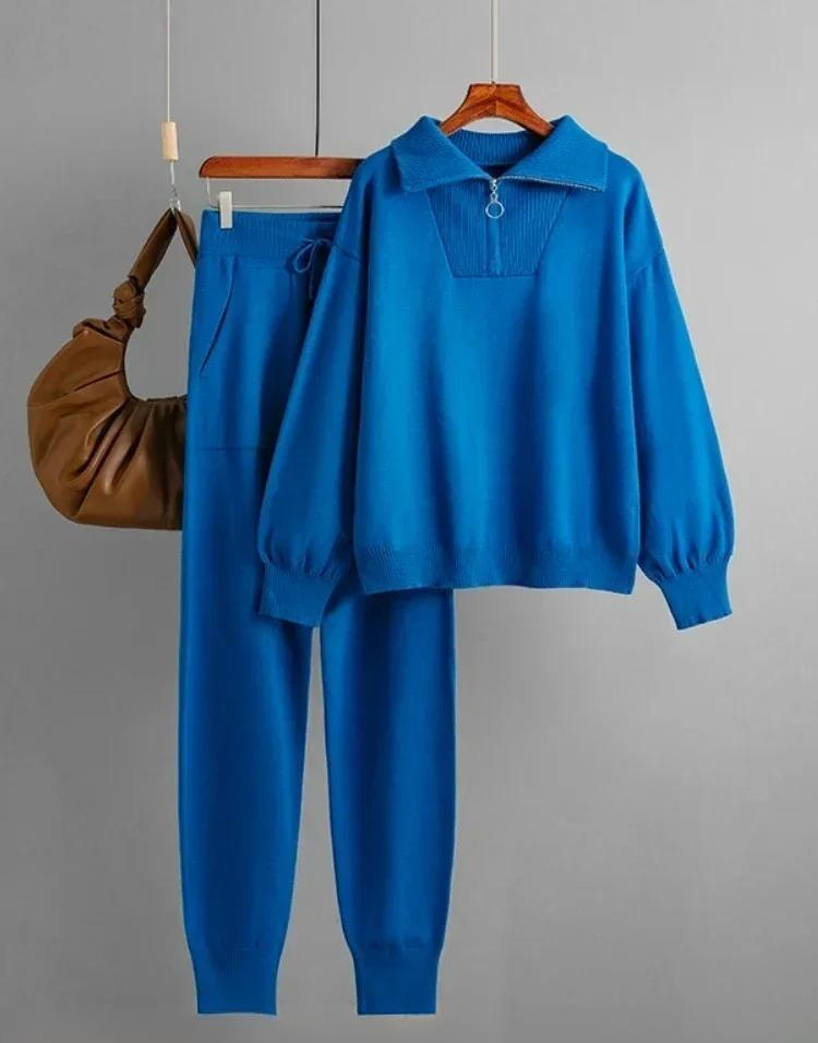 Warmer gestrickter Damen-Trainingsanzug