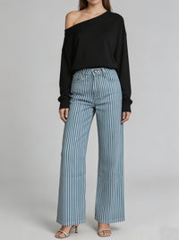 Solveig | Weite High-Waist Palazzohose in Hellblau