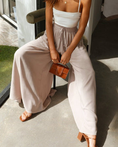 Weit Geschnittene Hose mit Hoher Taille für Damen