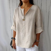 Ingrid | Vielseitige Knopf-Bluse in Aprikose