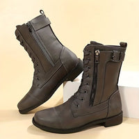 Bella - Eleganter Schnürstiefel in Grau