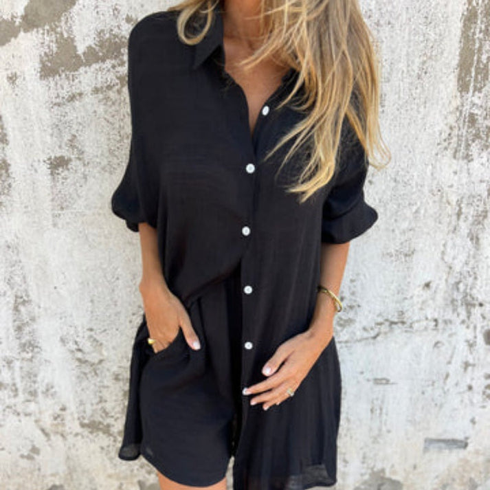 Perla - Leichtes Set, Hemd und Kurze Hose für Damen