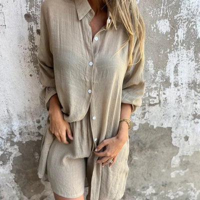 Perla - Leichtes Set, Hemd und Kurze Hose für Damen