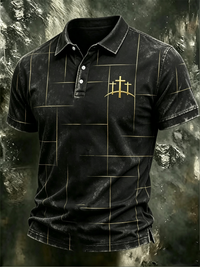Herren-Poloshirt aus Baumwolle in Schwarz
