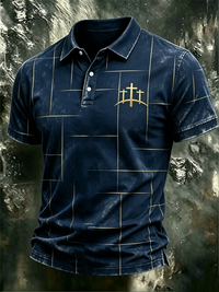 Herren-Poloshirt aus Baumwolle in Marineblau