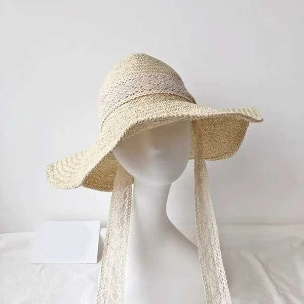Strandy | Eleganter Strandhut mit Spitzenband für Damen