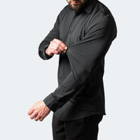 Alexander | Herren Komforthemd Knitterfrei Stretch Business Reise in Schwarz