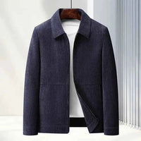 Strukturierte Herren-Reißverschlussjacke in Marineblau