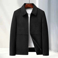 Strukturierte Herren-Reißverschlussjacke in Schwarz