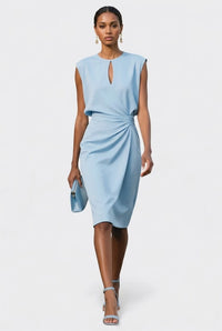 Elisa | Midikleid mit Korsage und Spitze in Hellblau