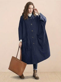 Susanne | Damen Oversized Windbreaker Jacke in Marineblau