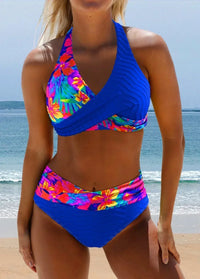 Elnora - Eleganter Kreuzriemen-Bikini in Blau