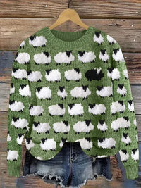 CARLY – Der perfekte bedruckte Pullover für die Festtage in Grün