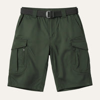 Taktische Herren-Cargoshorts mit integriertem Gürtel in Armeegrün