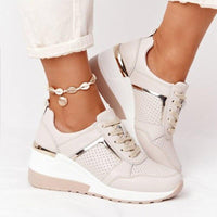 Tamara | Damen Komfort Sneaker mit Schnürung in Beige